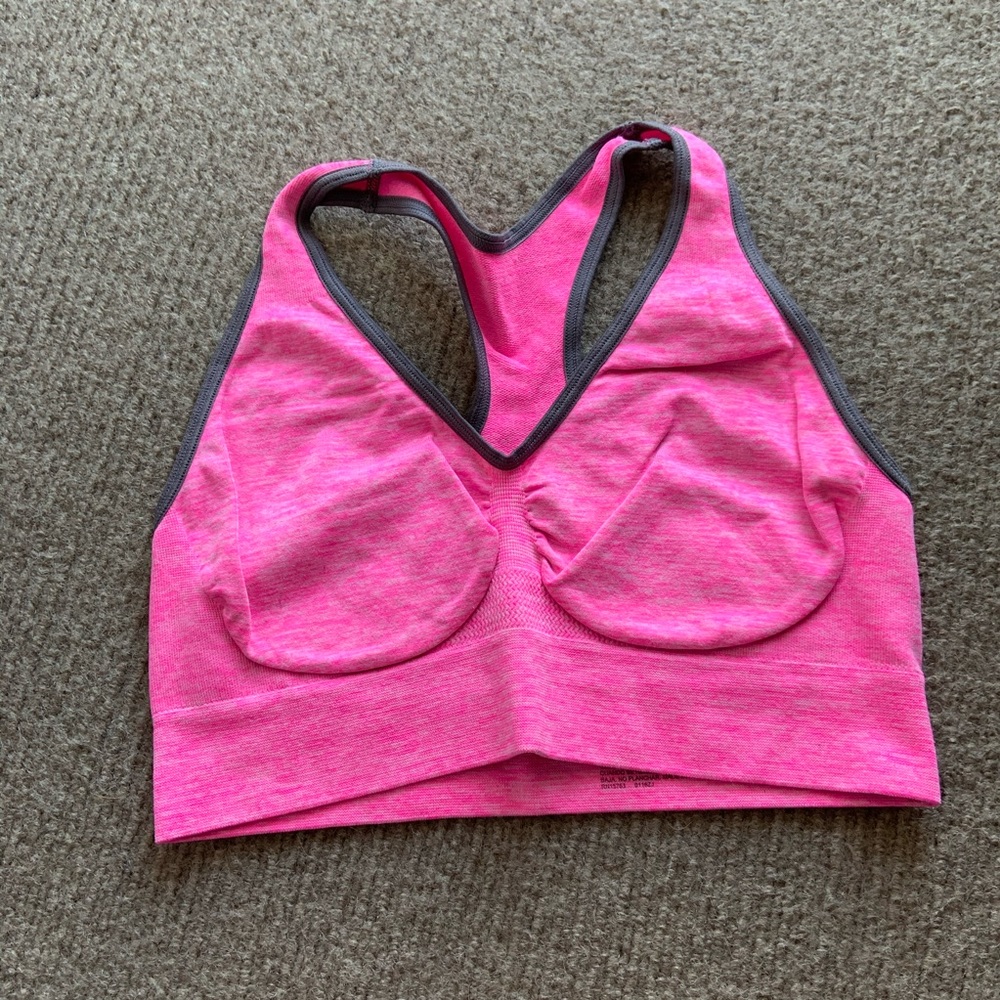 Size L | Pink & Grey Sports Bra